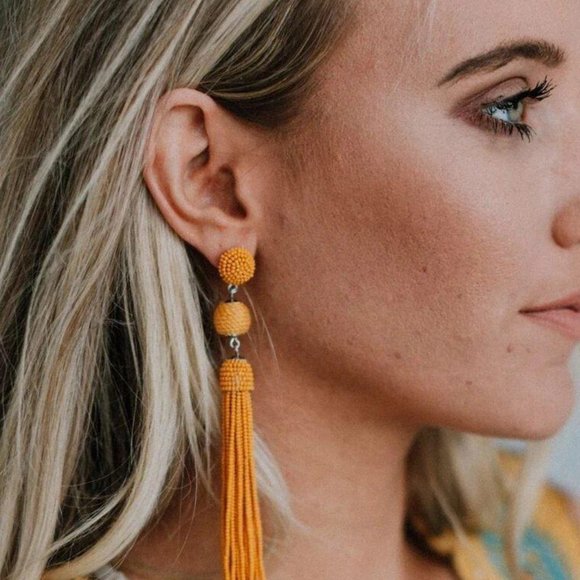 NWT Beaded tassel drop earrings - Picture 2 of 6